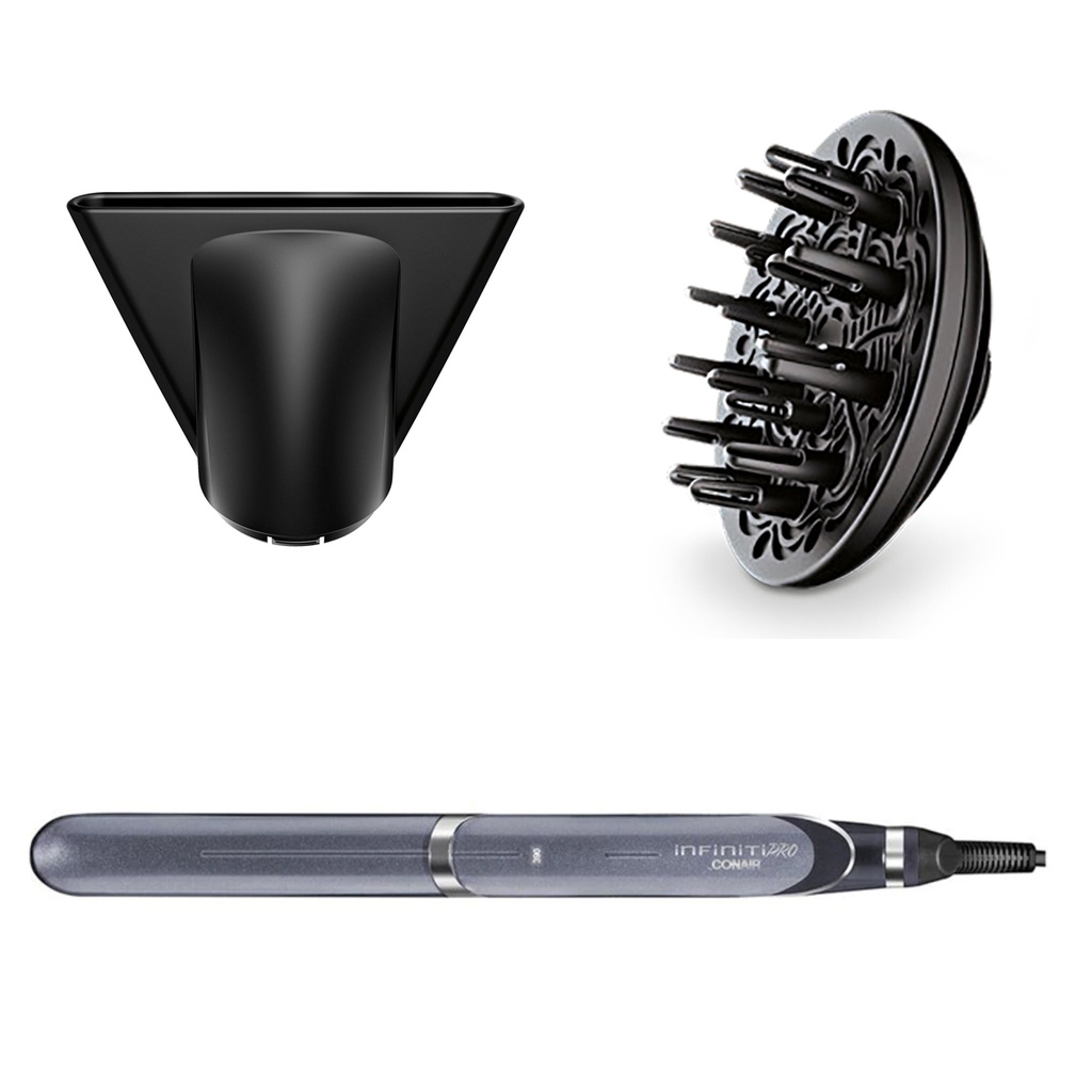 Kit belleza alaciadora, organizador, secadora y cepillo de aire