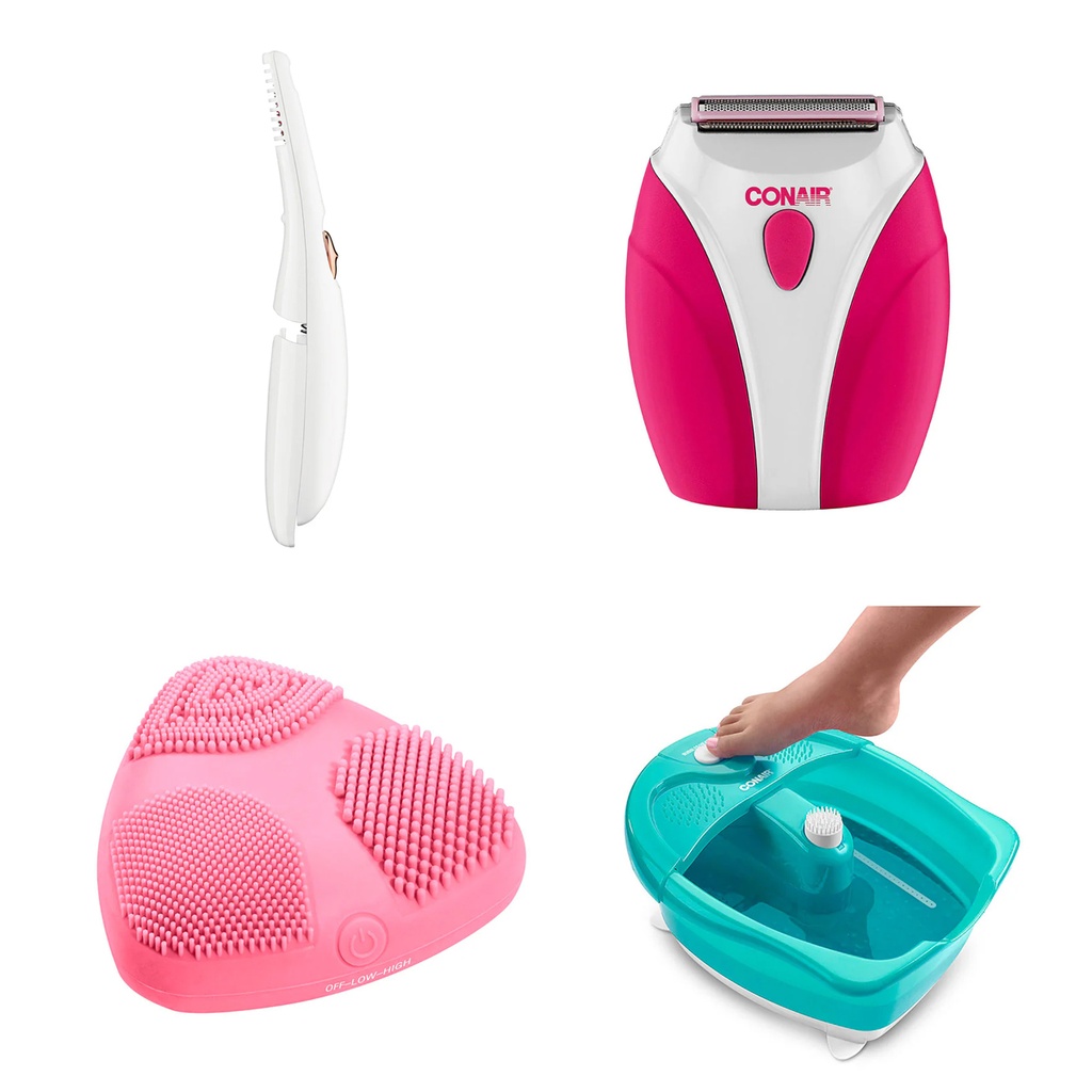 Kit belleza Spa para pies, Rasuradora, Rizador de pestañas y Cepillo de limpieza facial