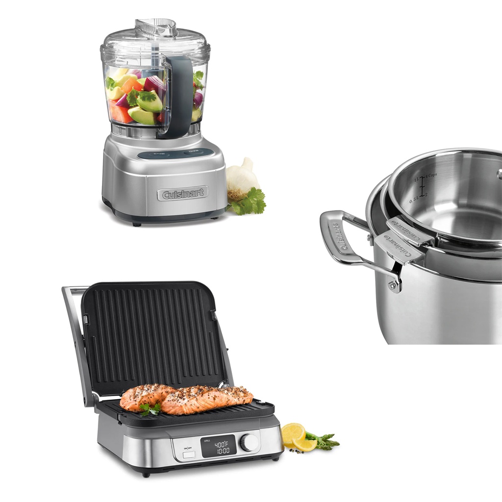 Kit cocina Parrilla, Juego de Batería y Mini Procesador