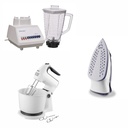 Kit hogar Licuadora, Batidora de mano y pedestal y Plancha de vapor