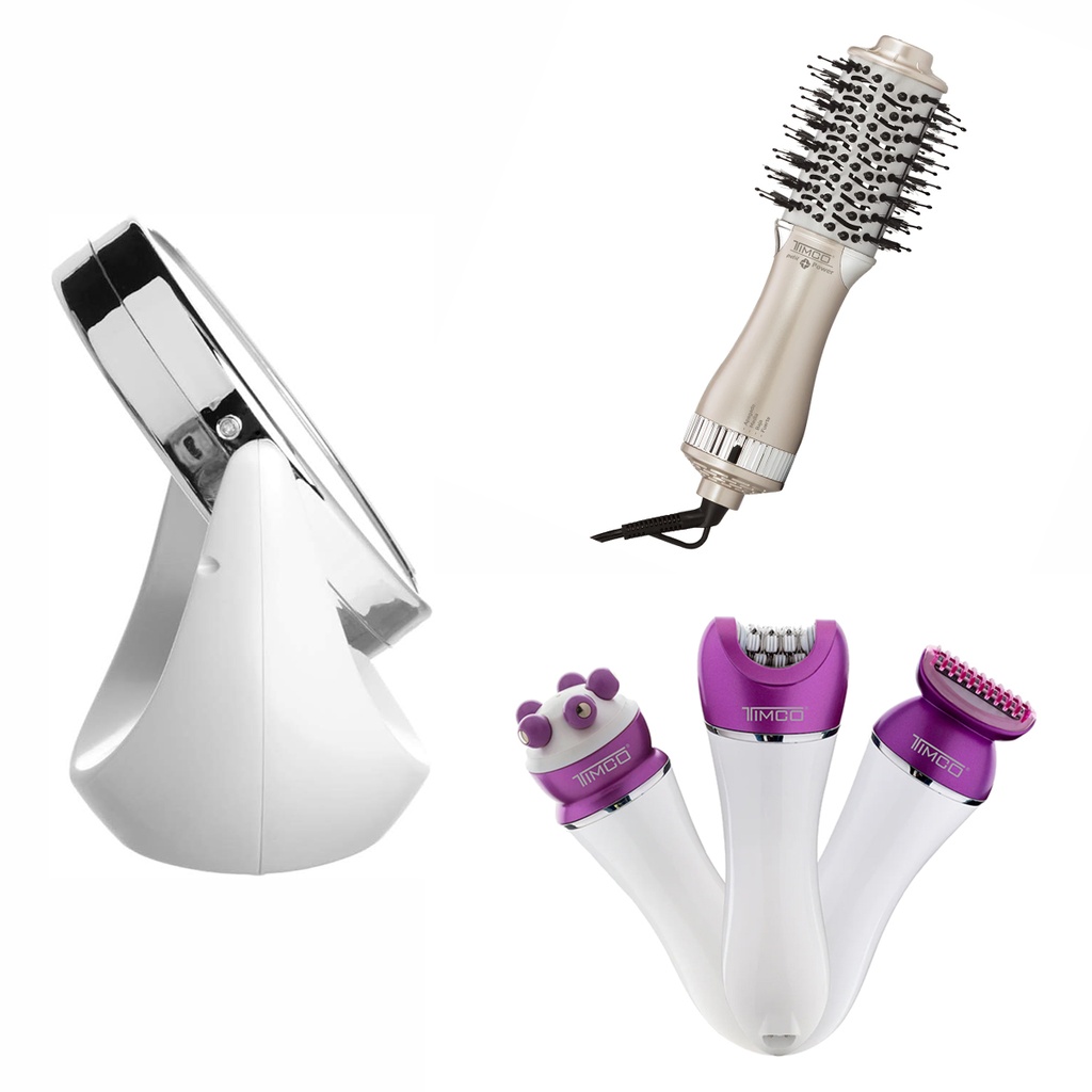 Kit belleza Depiladora eléctrica, Espejo y Plancha de cabello