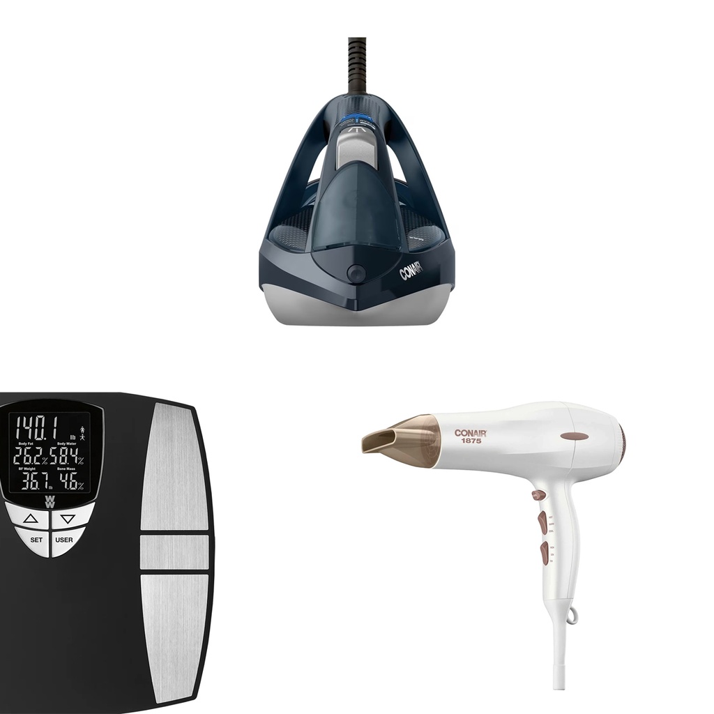 Kit belleza plancha de vapor, báscula y secadora Conair