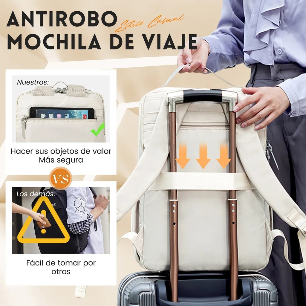 Backpack para laptop 15.6” impermeable rosa BACPA172 Frutivegie