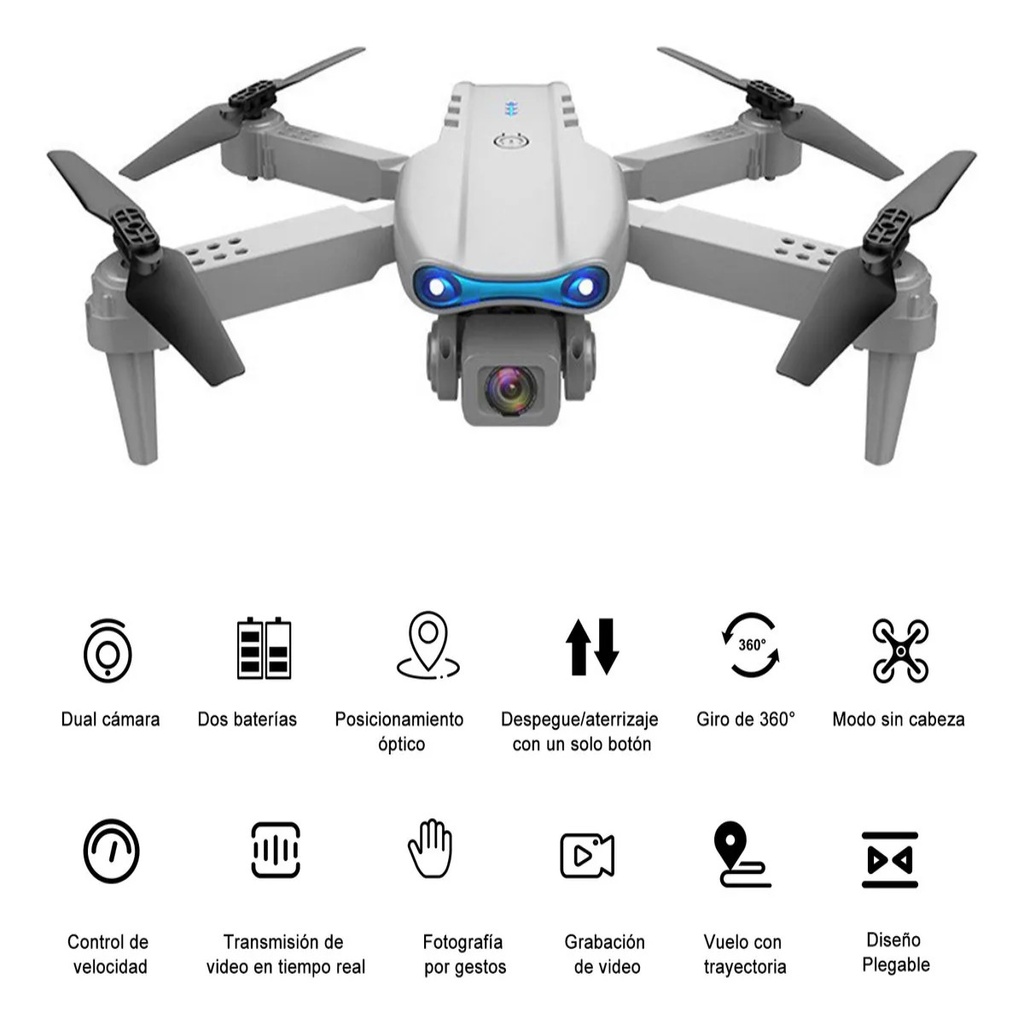 Mini Drone Profesional 4K con cámara dual y giro 360° MZWK0381972 Frutivegie