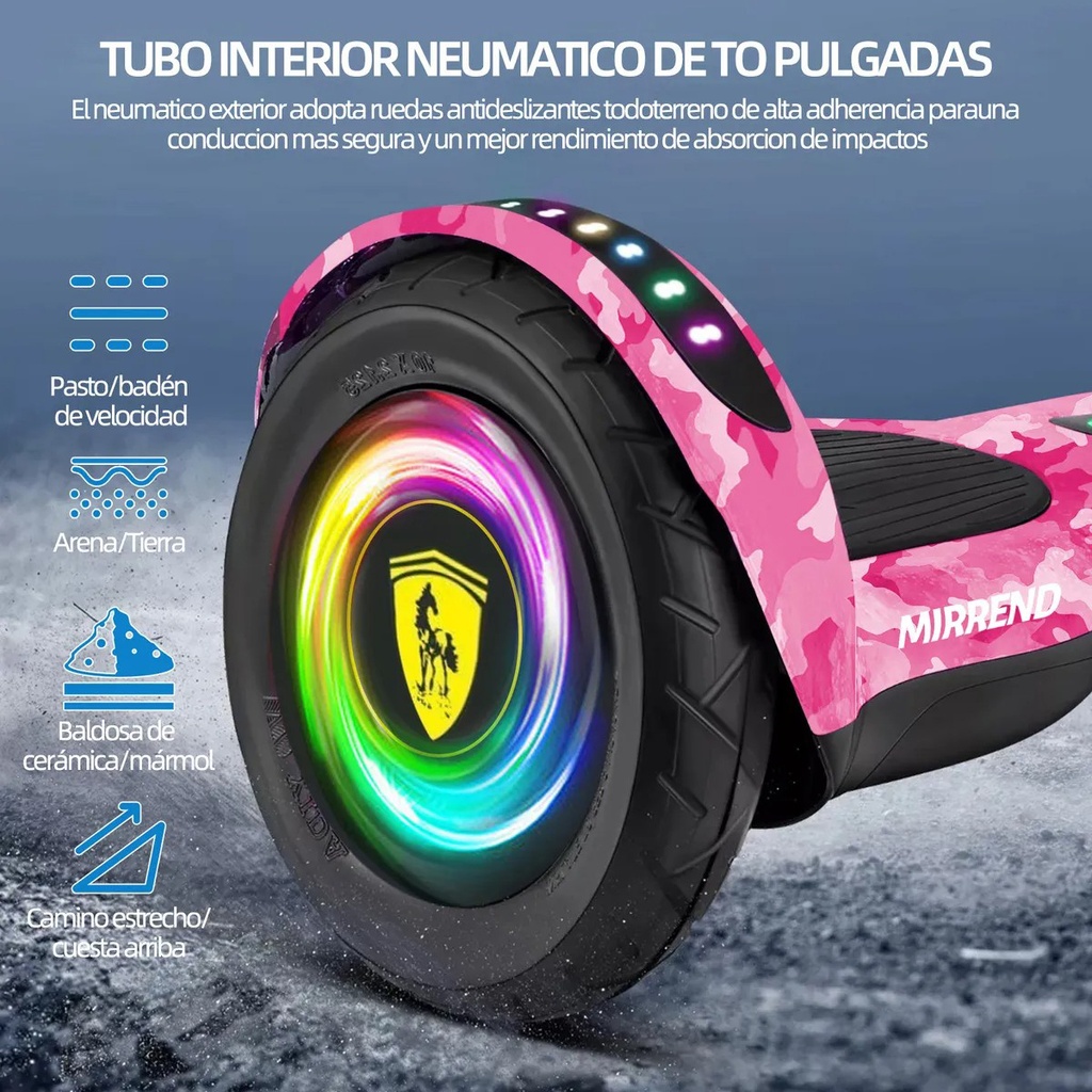 Patineta Eléctrica Bluetooth rosa PET-BT-RGB-PNK Frutivegie