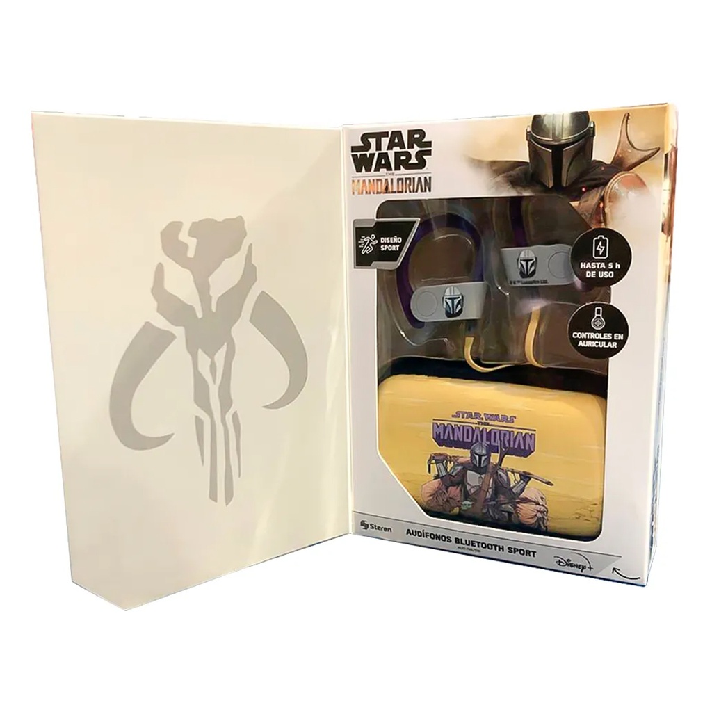 Steren Audífonos Bluetooth Sport Free con cable plano Star Wars Verde Mod.AUD-795/SW-G