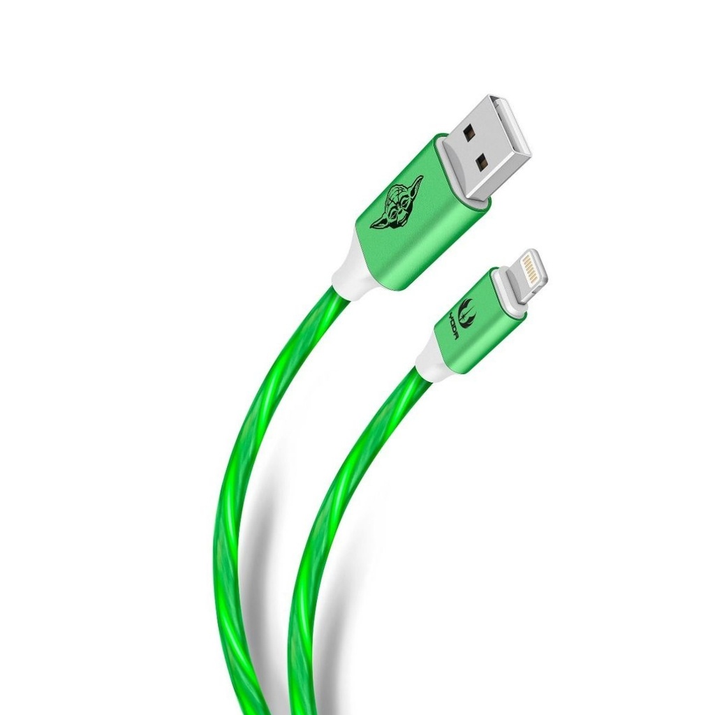 Steren Cable USB a Lightning con luz LED Star Wars de 1 m Verde Mod.POD-425/SW