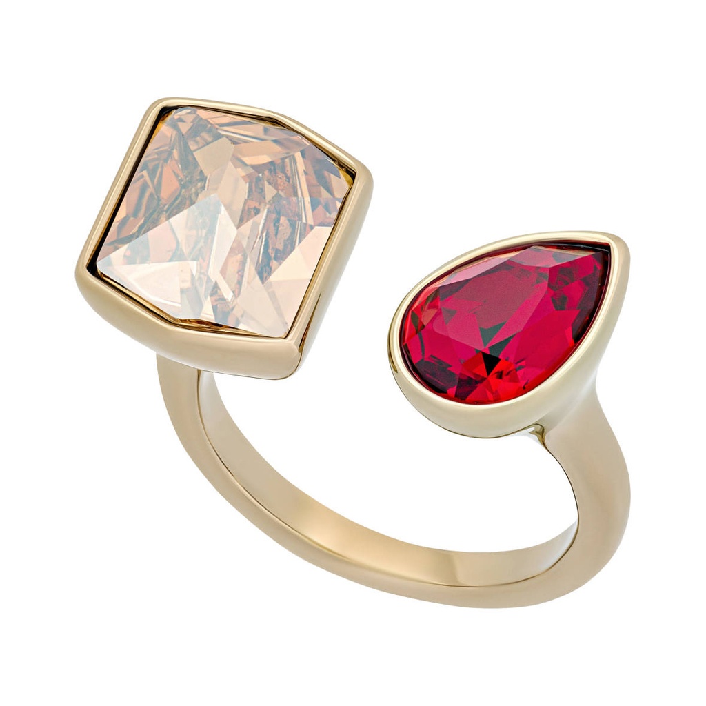 Swarovski anillo Prisma 7 Mod. 5456607, color: rojo, baño de oro Dama