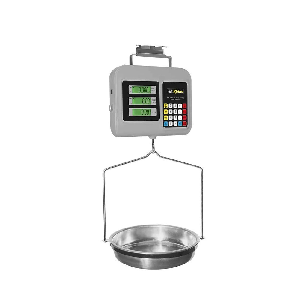 Rhino báscula electrónica colgante multifunciones Mod. BACMU-30,color: acero inox., para 30 kgs.