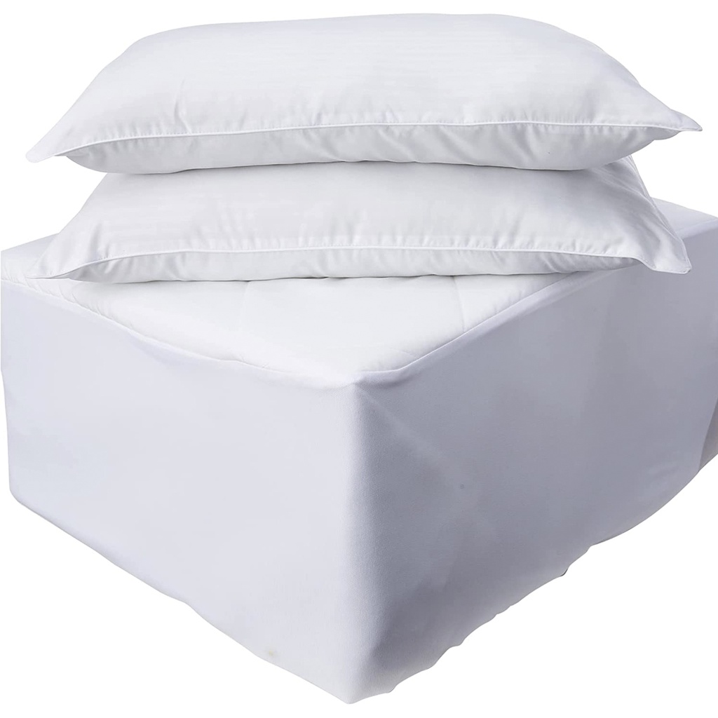 Spring Air paquete de protector y almohada Mod. 1032700300402, tamaño matrimonial, 3 pzas.