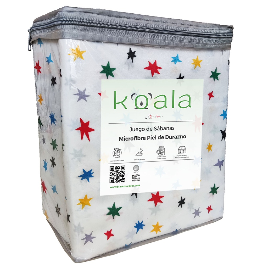 Rebeca juego de sábanas microfibra koala Mod. SE07E4, júpiter, tamaño king size, 4 pzas.