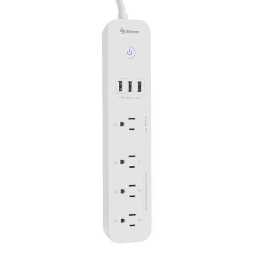 Steren tira multicontactos Wi-Fi Mod. SHOME-300, compatible con Alexa y Google Assistant