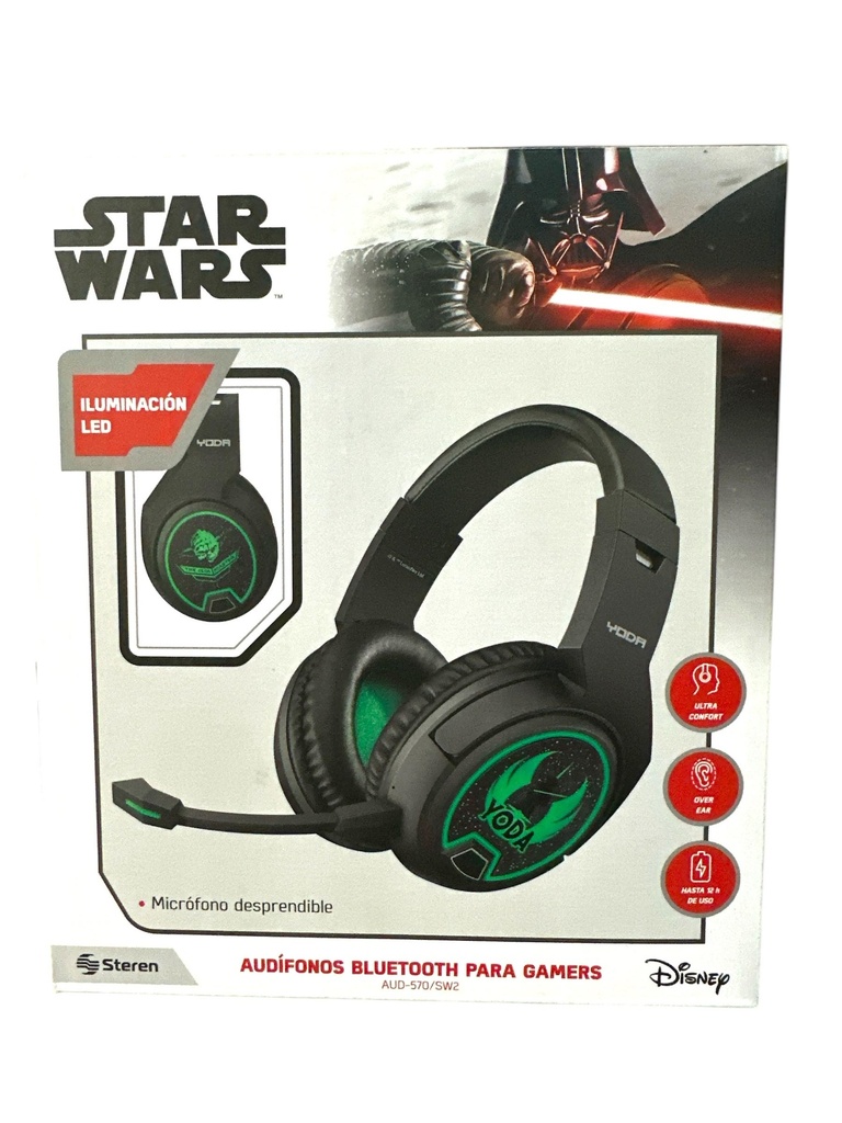 Steren Audífonos Bluetooth* / 3,5 mm para Gamers Star Wars Verde Mod.AUD-570/SW2