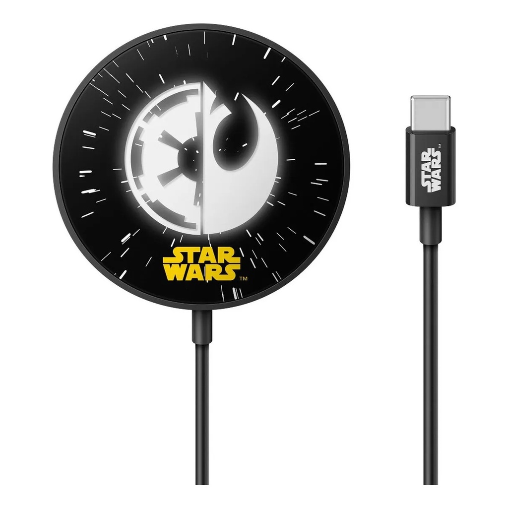 Steren Cargador inalámbrico MagSafe* Qi, de 15 W Star Wars Negro Mod.ELI-950/SW