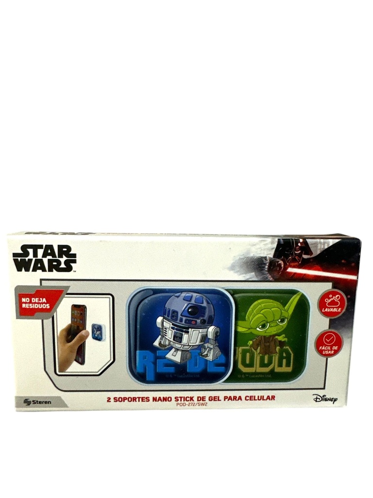 Steren 2 Soportes nano stick de gel para celular Star Wars Azul / Verde Mod.POD-272/SW2