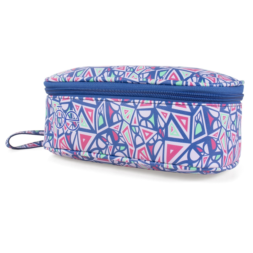 Cloe Cosmetiquera Mod. 4CSCV24587AZU Mediana Cierre Sencillo Con Maneral Color azul