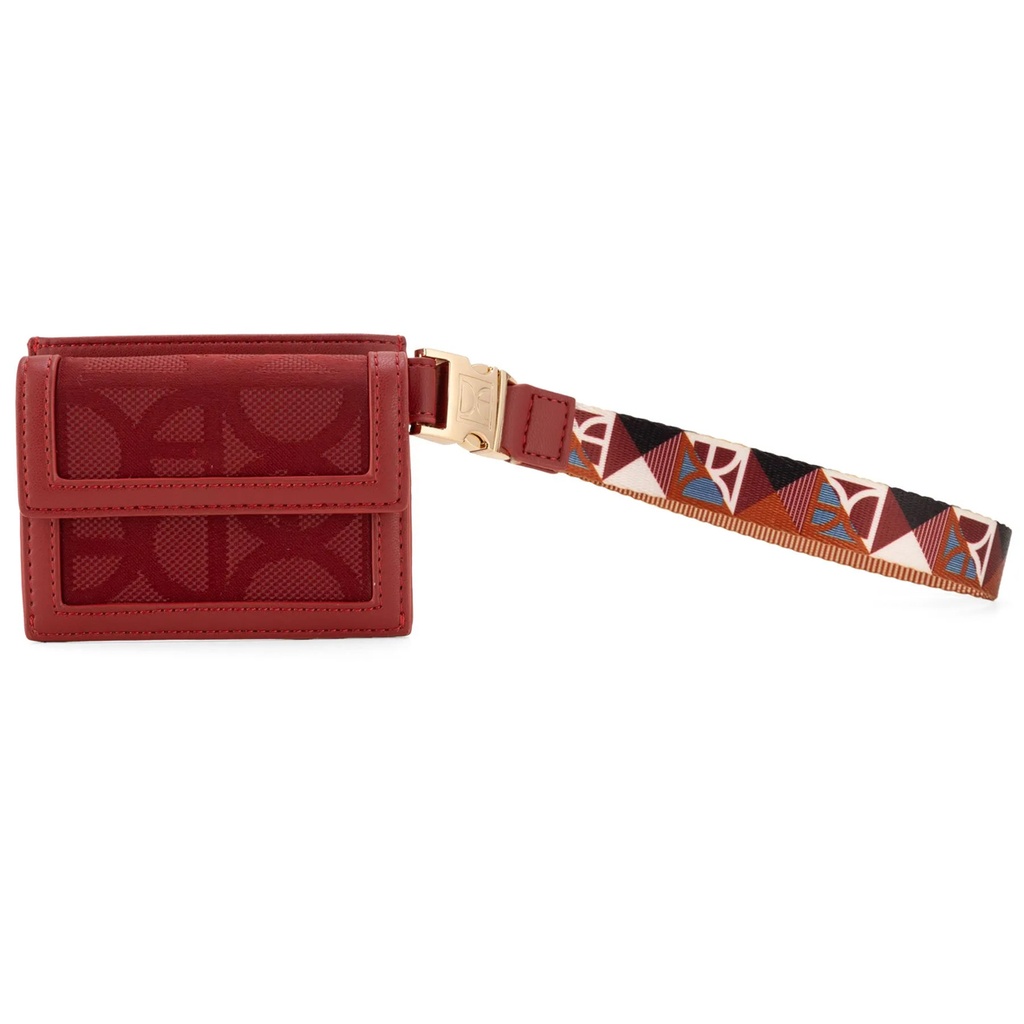 Cloe Tarjetero Chico Mod. 2BICI24634TIN Textil Con Maneral Color Tinto. Dama