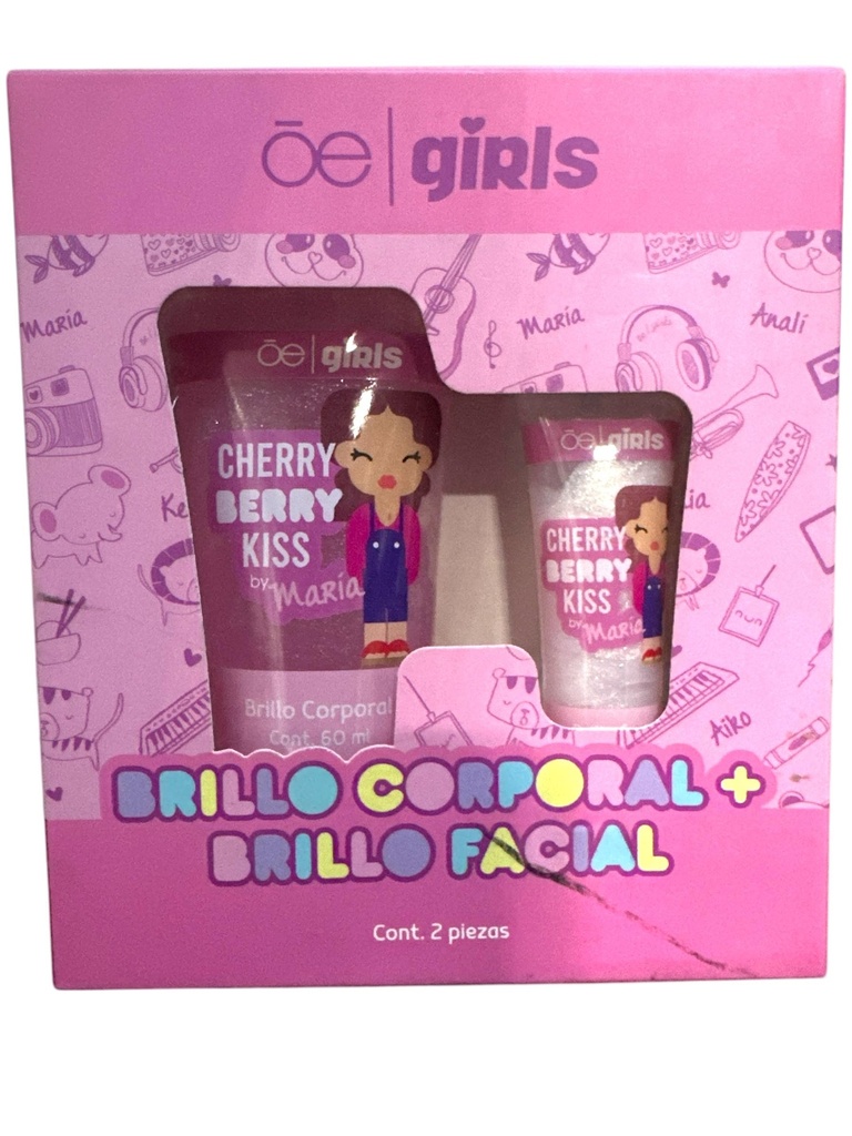 Cloe Set Brillo Corporal 60 ml y Facial 15 ml María Mod. 2CAG0622052RO Aroma Cereza. Dama