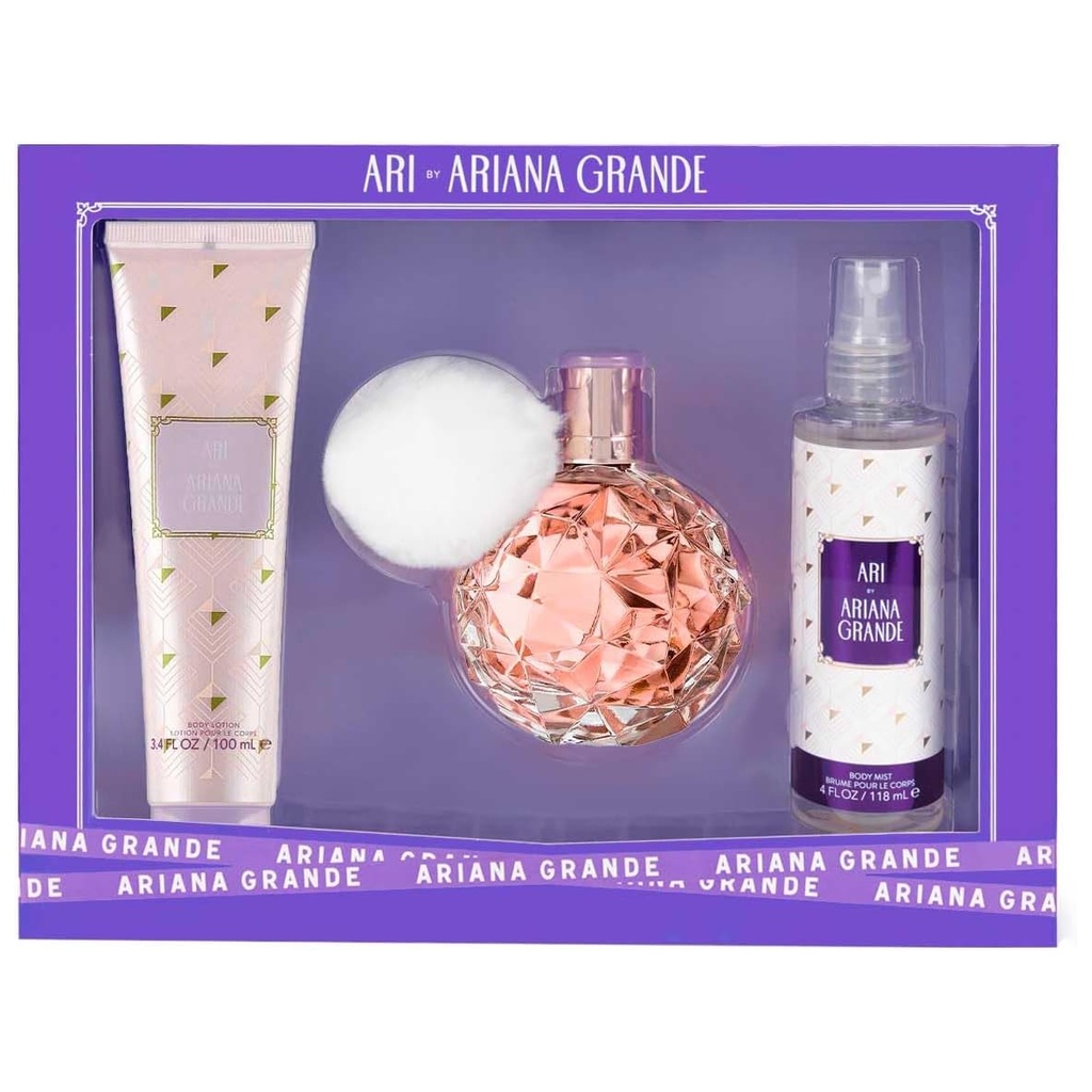 Ariana Grande Set Ari 3Pzs 100Ml Edp Spray + Body Mist 118Ml Spray + Body Souffle 100Ml . Dama - 15% OFF