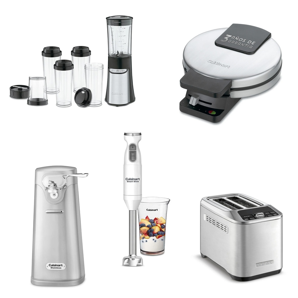 Combo cocina Licuadora CPB-300, Waflera WMR-CAES, Abrelatas SCO-60, Juegos de cuchillos C55CB-9PR y Batidora CSB-175 - 10% OFF