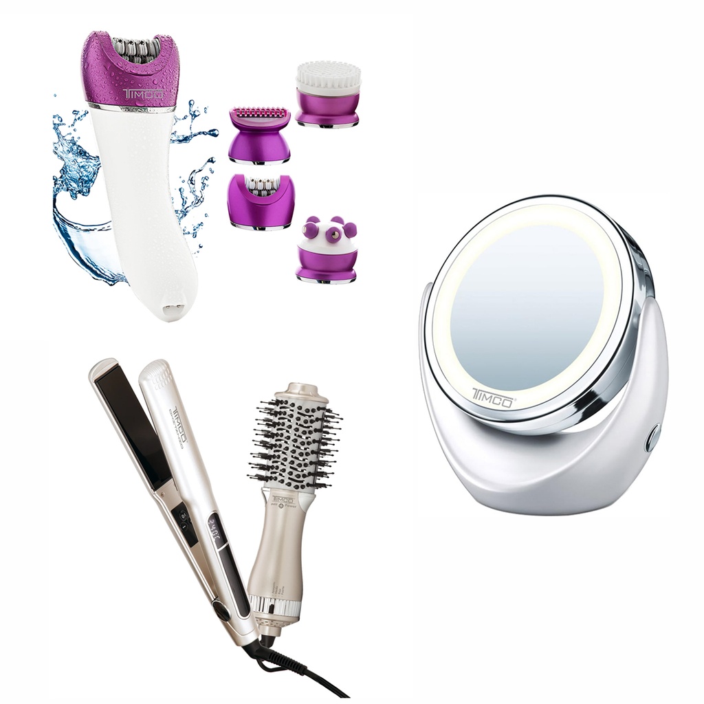 Combo belleza Depiladora eléctrica DW-605, Espejo ESP-TB y Plancha de cabello COM416 - 9% OFF