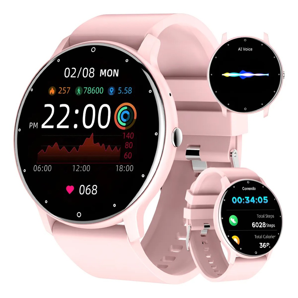 Smartwatch con correa de silicona rosa BW0223-139_ROSA Frutivegie - 7% OFF