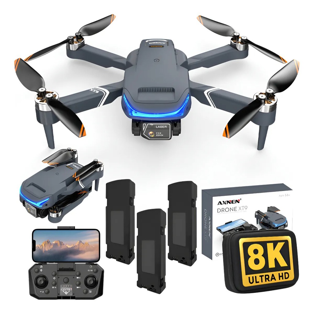 Mini Drone 8K con cámara dual HD AXNEN XT9 8K NEG Frutivegie - 12% OFF