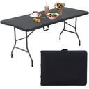 Mesa plegable tipo portafolio de plástico 1.80m negro MESPL442 Frutivegie - 12% OFF
