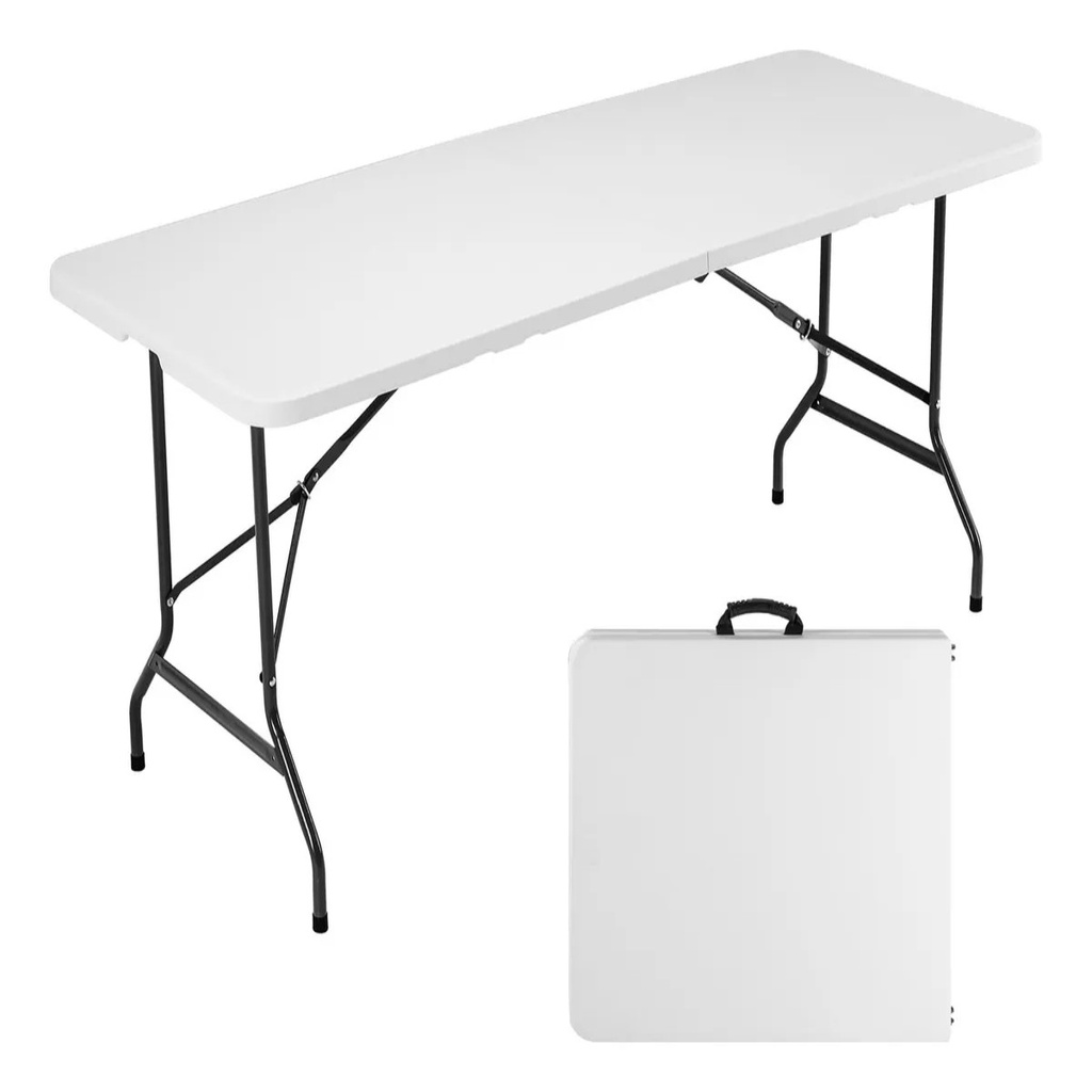 Mesa plegable tipo portafolio de plástico 1.80m blanco MESPL240 Frutivegie - 12% OFF
