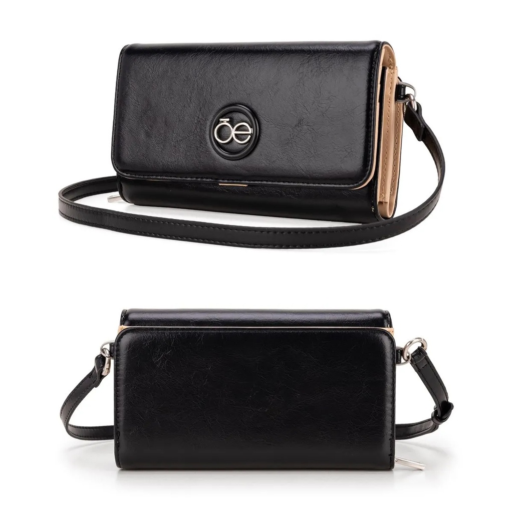 Cloe Billetera O25 011 negro / hibrida grande. Dama - 8% OFF