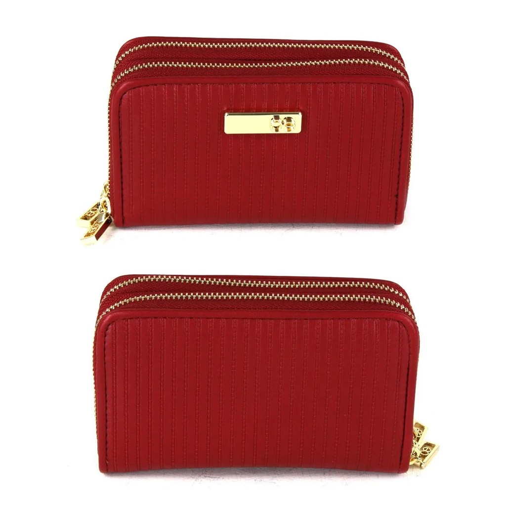 Cloe Billetera O16 621 tinto / cierre doble mediano. Dama - 7% OFF